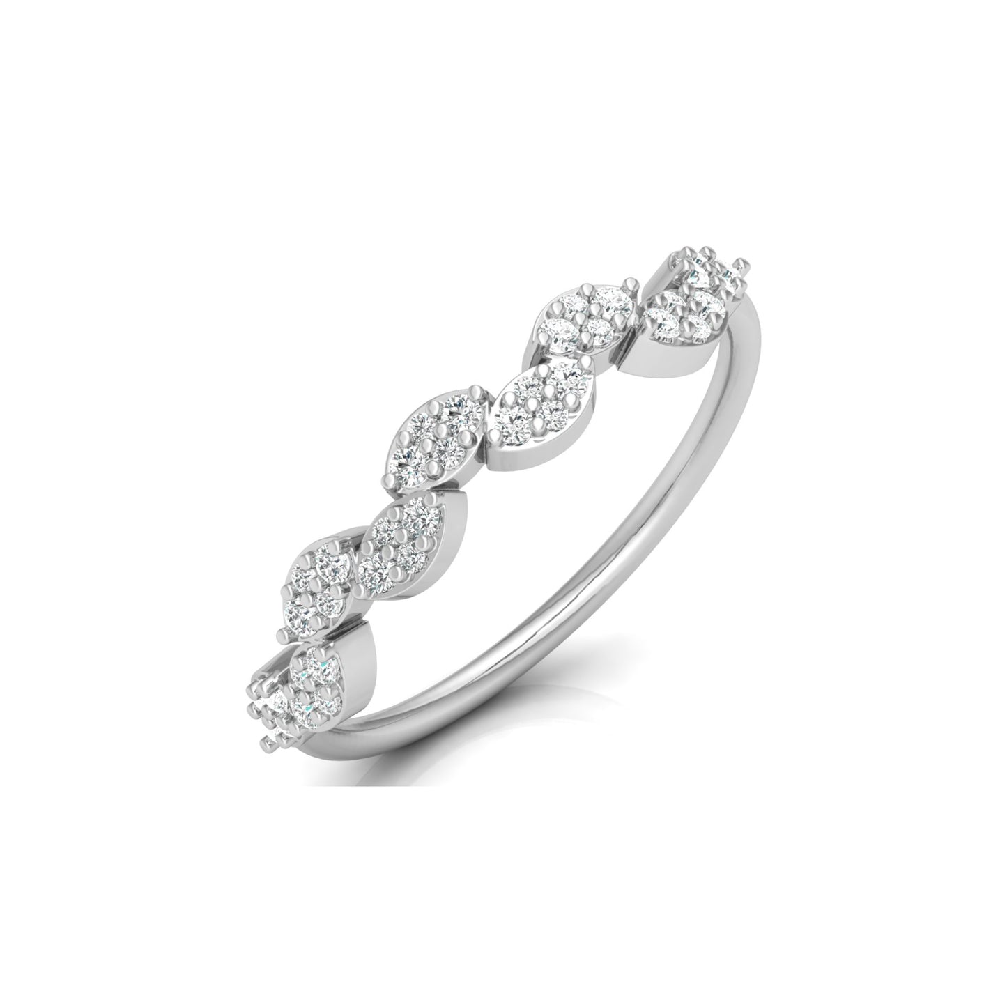 0.22 Carat Round Diamond Minimalist Wedding Band Ring Dainty Gold Ring for Her