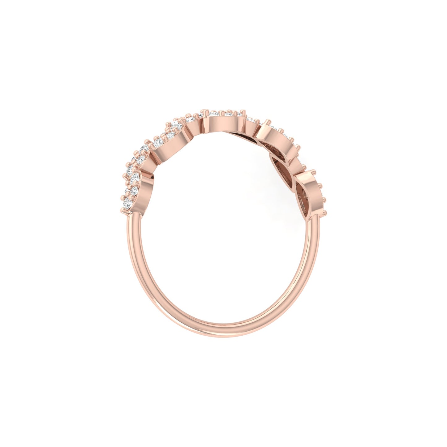 0.22 Carat Round Diamond Minimalist Wedding Band Ring Dainty Gold Ring for Her