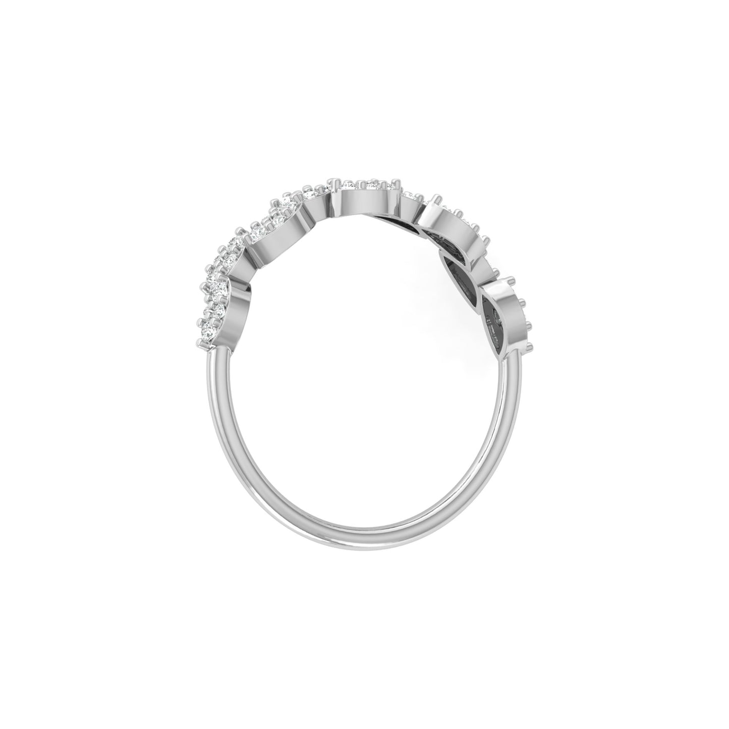 0.22 Carat Round Diamond Minimalist Wedding Band Ring Dainty Gold Ring for Her