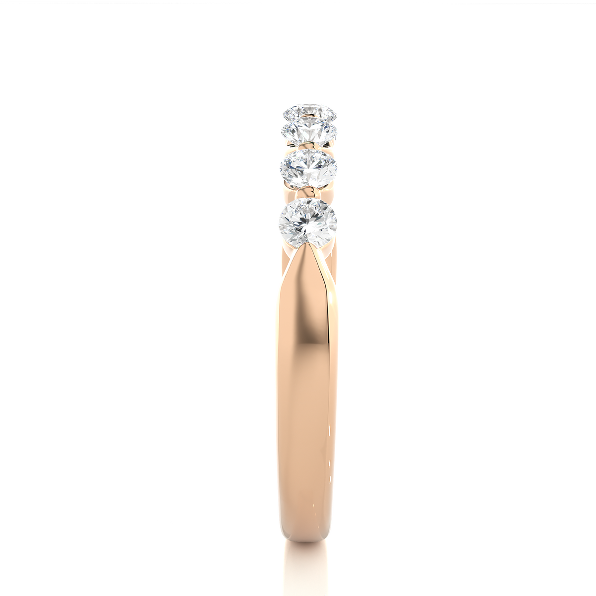 Timeless Shared Prong Diamond Eternity Band In 18K Solid Gold Bridal Wedding Ring Set - HIGHCARAT DIAMONDS