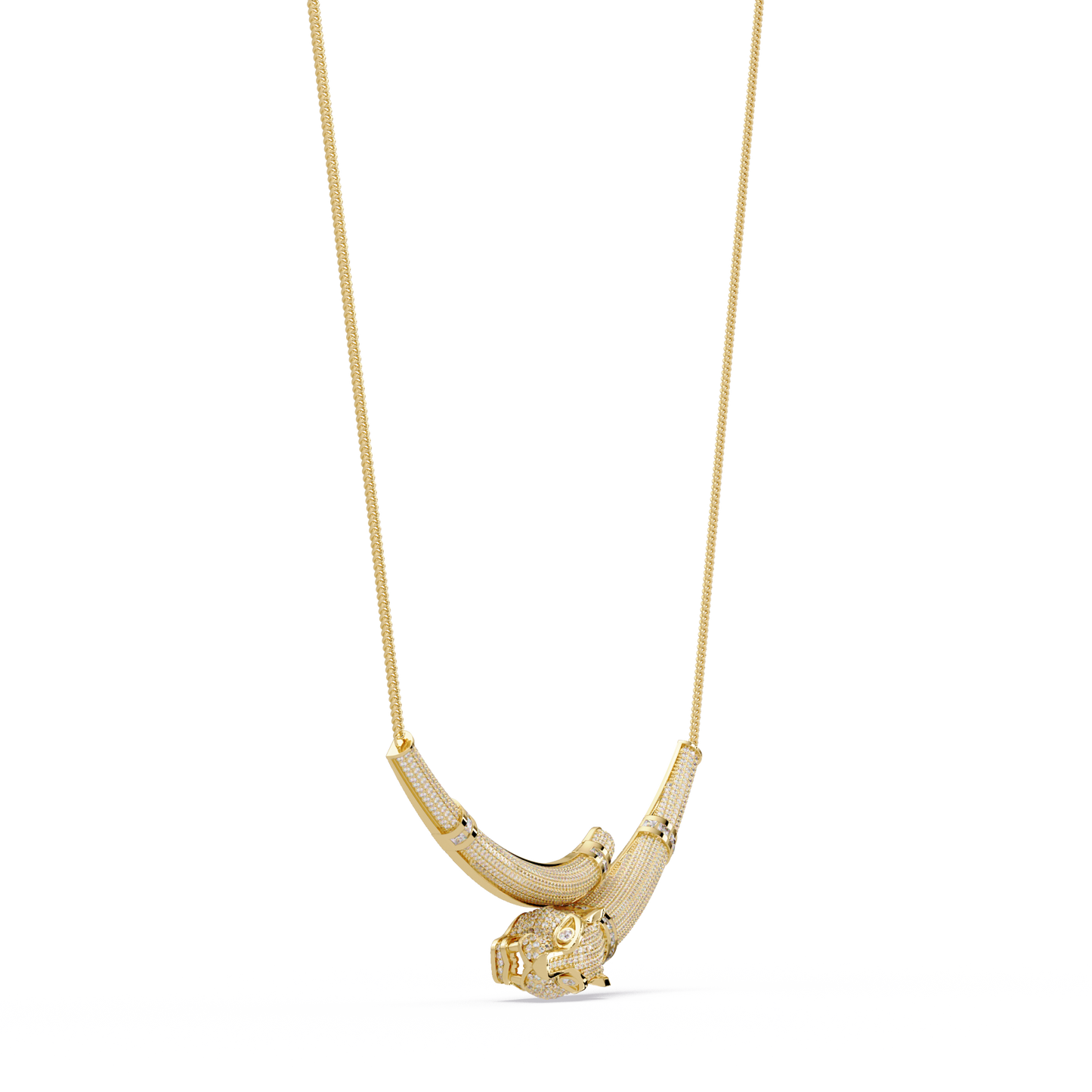 Signature 14K Gold Lab Grown Diamond Panther Necklace pendant - HIGHCARAT DIAMONDS