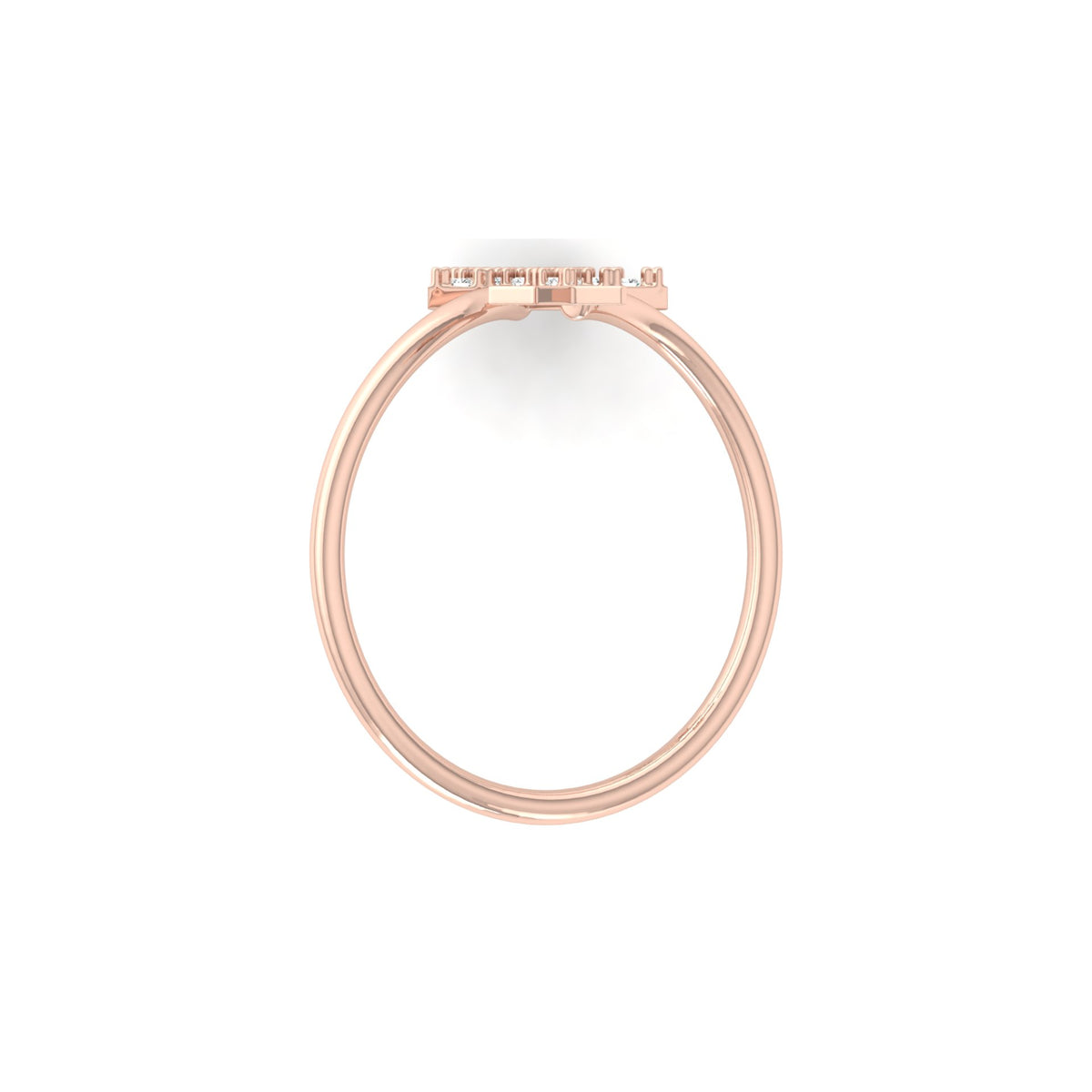Luxury open style ring with double star motif in white gold