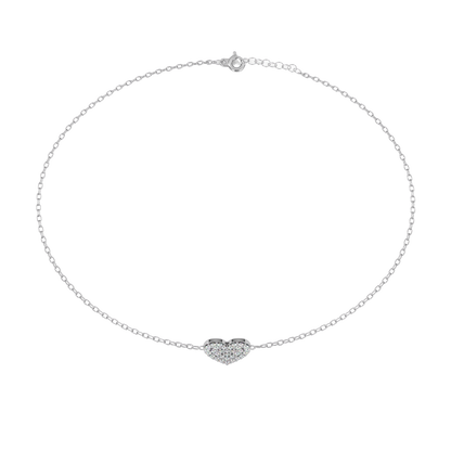 Vintage Round Cut Diamond Heart Shape Prong Set Cluster Handcrafted Dainty Party Wear Charm Bracelet