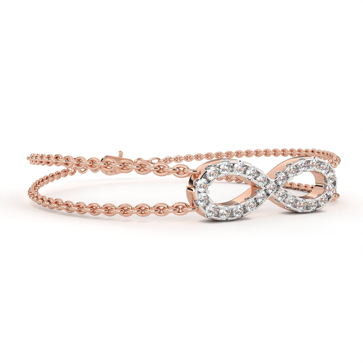 Round Cut Diamond Infinity Shape Art Deco Stunning Classic Perfect Daily Wear Cuff Bracelet For Women's