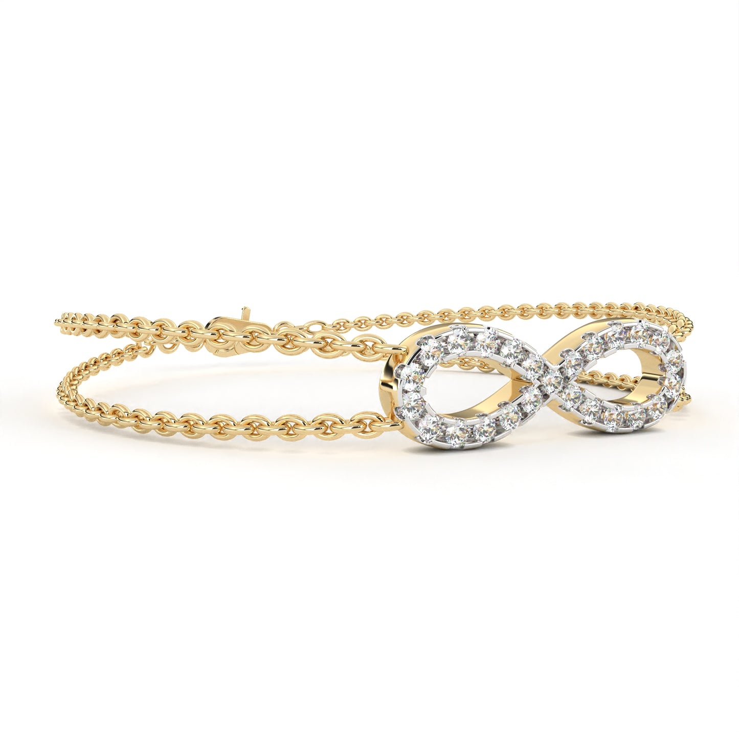 Round Cut Diamond Infinity Shape Art Deco Stunning Classic Perfect Daily Wear Cuff Bracelet For Women's