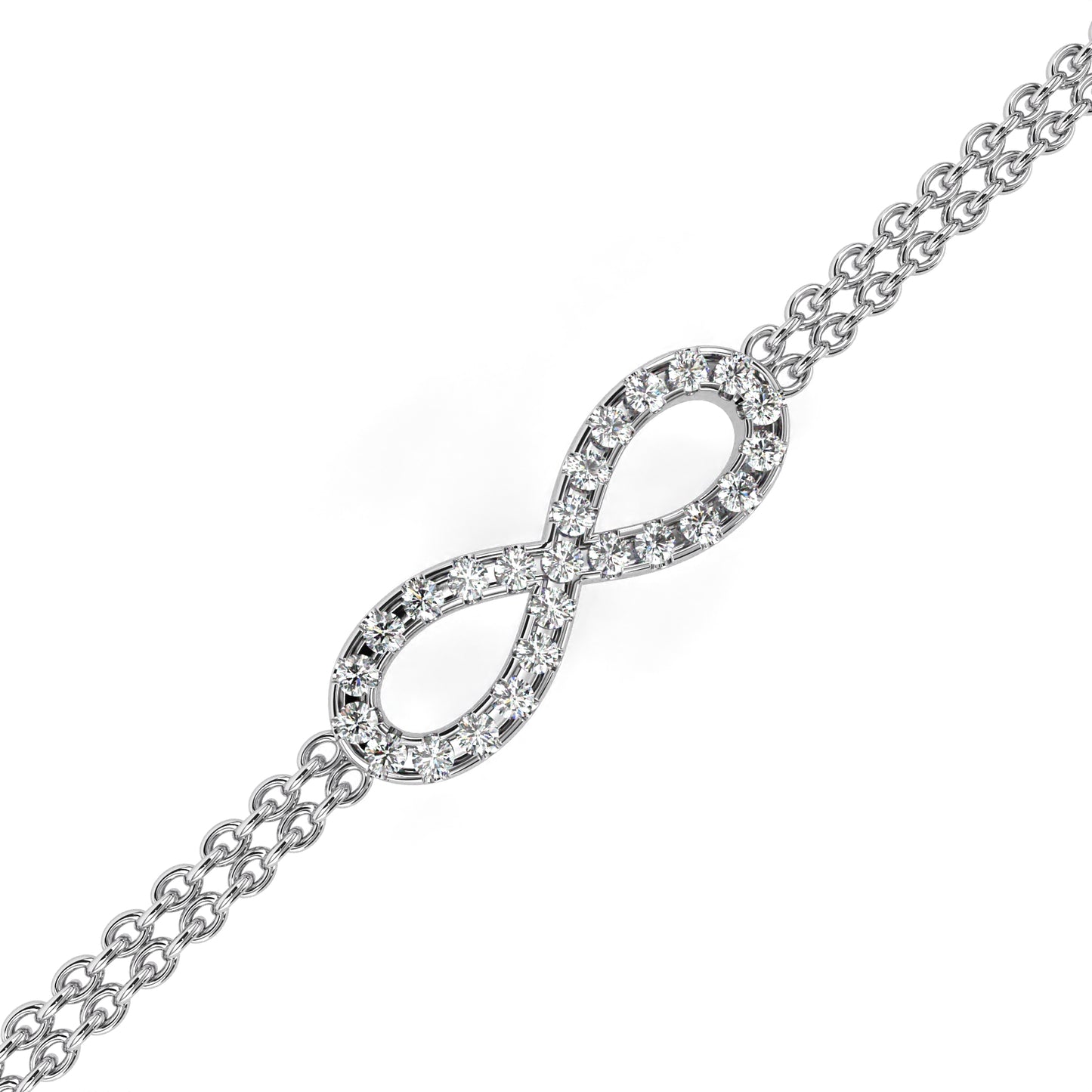 Round Cut Diamond Infinity Shape Art Deco Stunning Classic Perfect Daily Wear Cuff Bracelet For Women's