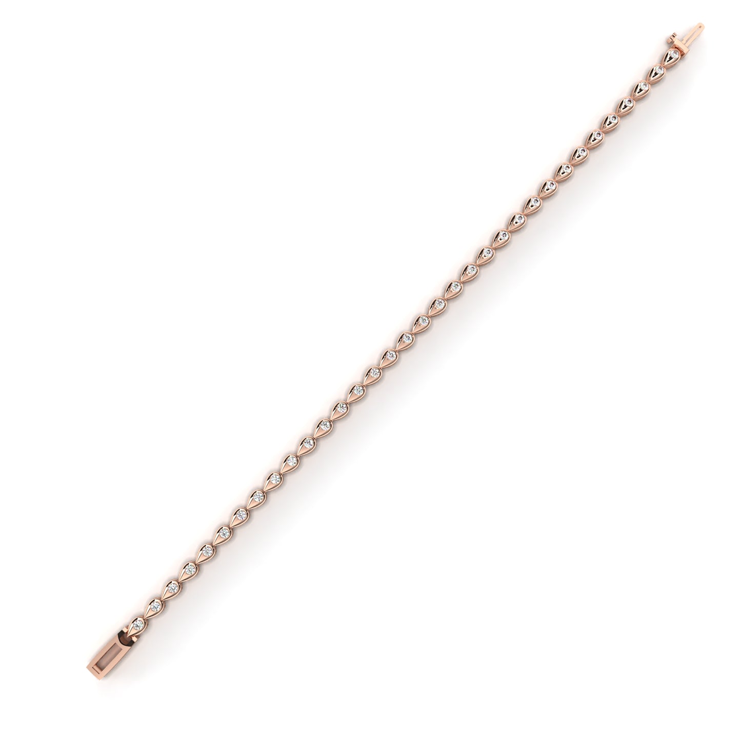1.02Ct Pear Shape Round Cut Lab Grown & Natural Diamond Cluster Minimalist Statement Tennis Bracelet Gift For Her