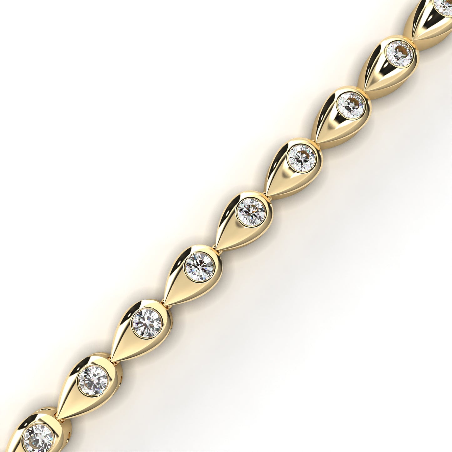 1.02Ct Pear Shape Round Cut Lab Grown & Natural Diamond Cluster Minimalist Statement Tennis Bracelet Gift For Her