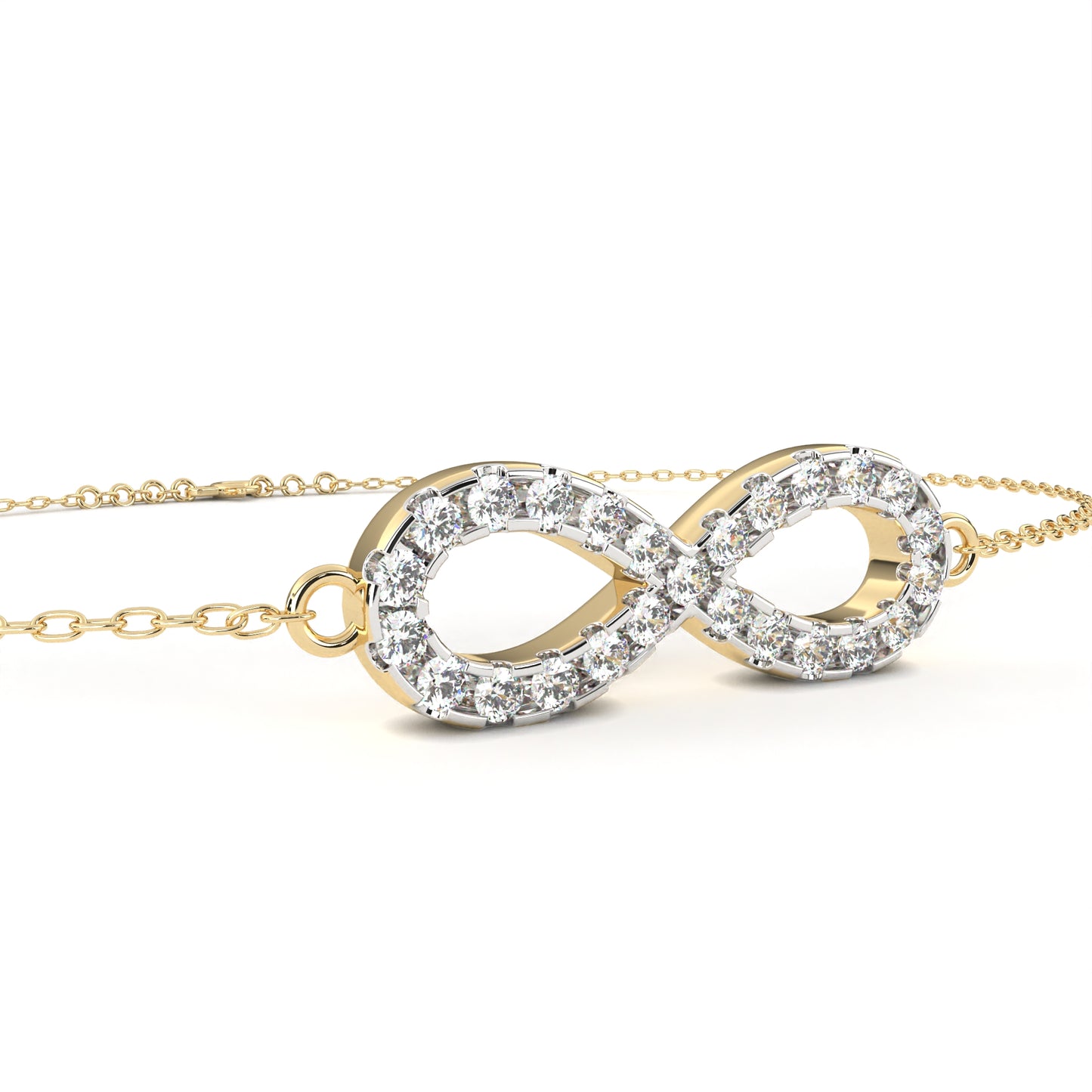 Round Cut Top Grade Diamond Infinity Shape Unique Elegant Classic Perfect Sparkling Dainty Charm Bracelet Gift For Women's