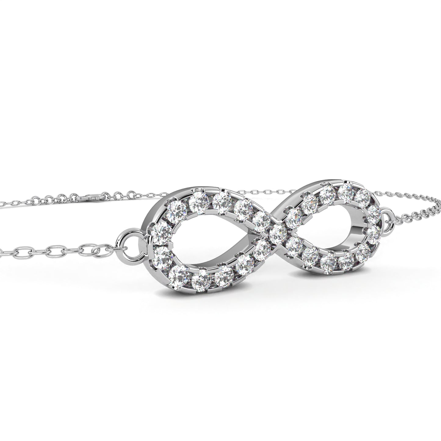 Round Cut Top Grade Diamond Infinity Shape Unique Elegant Classic Perfect Sparkling Dainty Charm Bracelet Gift For Women's