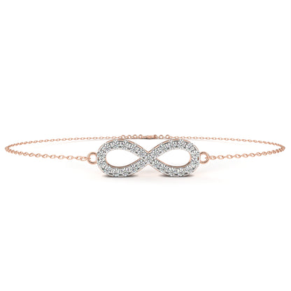 Round Cut Top Grade Diamond Infinity Shape Unique Elegant Classic Perfect Sparkling Dainty Charm Bracelet Gift For Women's