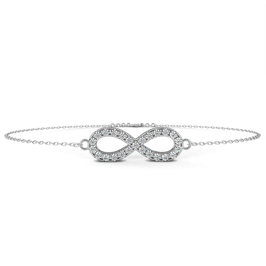 Round Cut Top Grade Diamond Infinity Shape Unique Elegant Classic Perfect Sparkling Dainty Charm Bracelet Gift For Women's
