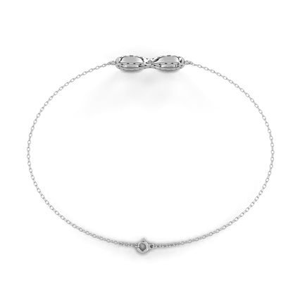 Round Cut Top Grade Diamond Infinity Shape Unique Elegant Classic Perfect Sparkling Dainty Charm Bracelet Gift For Women's