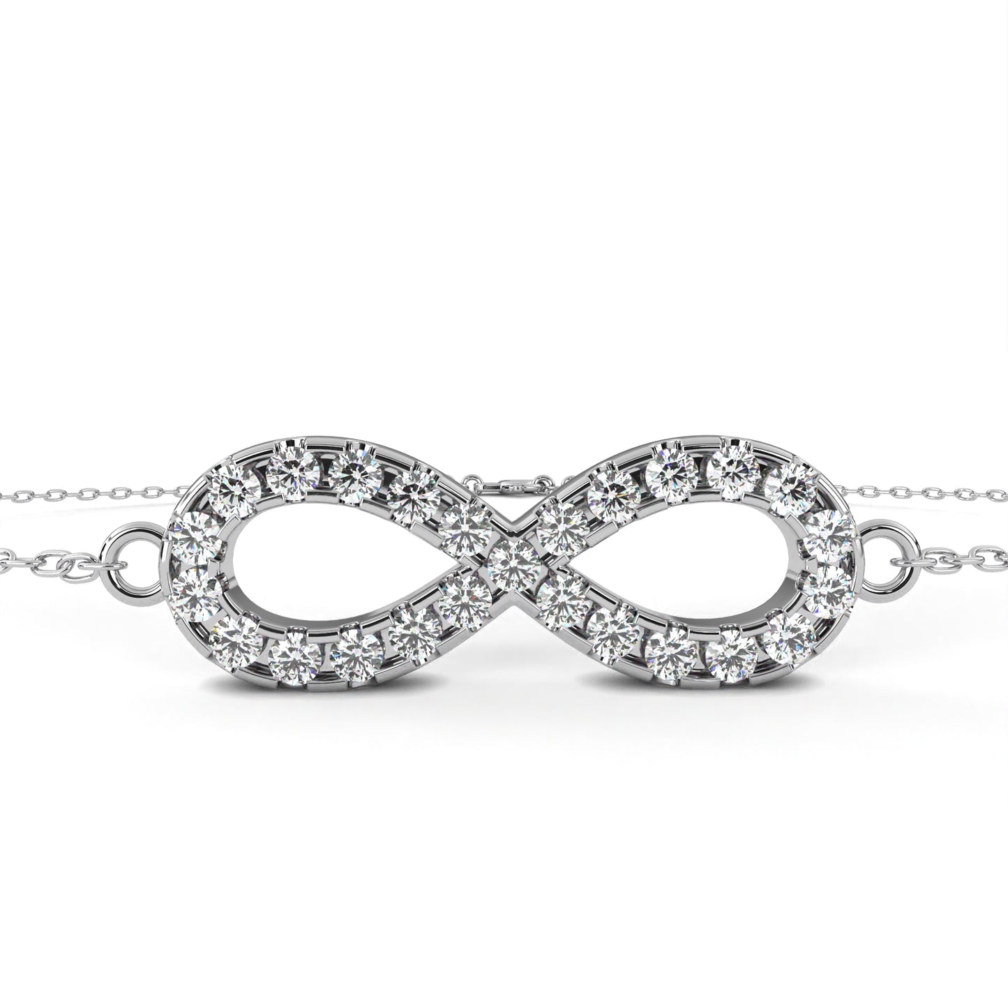 Round Cut Top Grade Diamond Infinity Shape Unique Elegant Classic Perfect Sparkling Dainty Charm Bracelet Gift For Women's