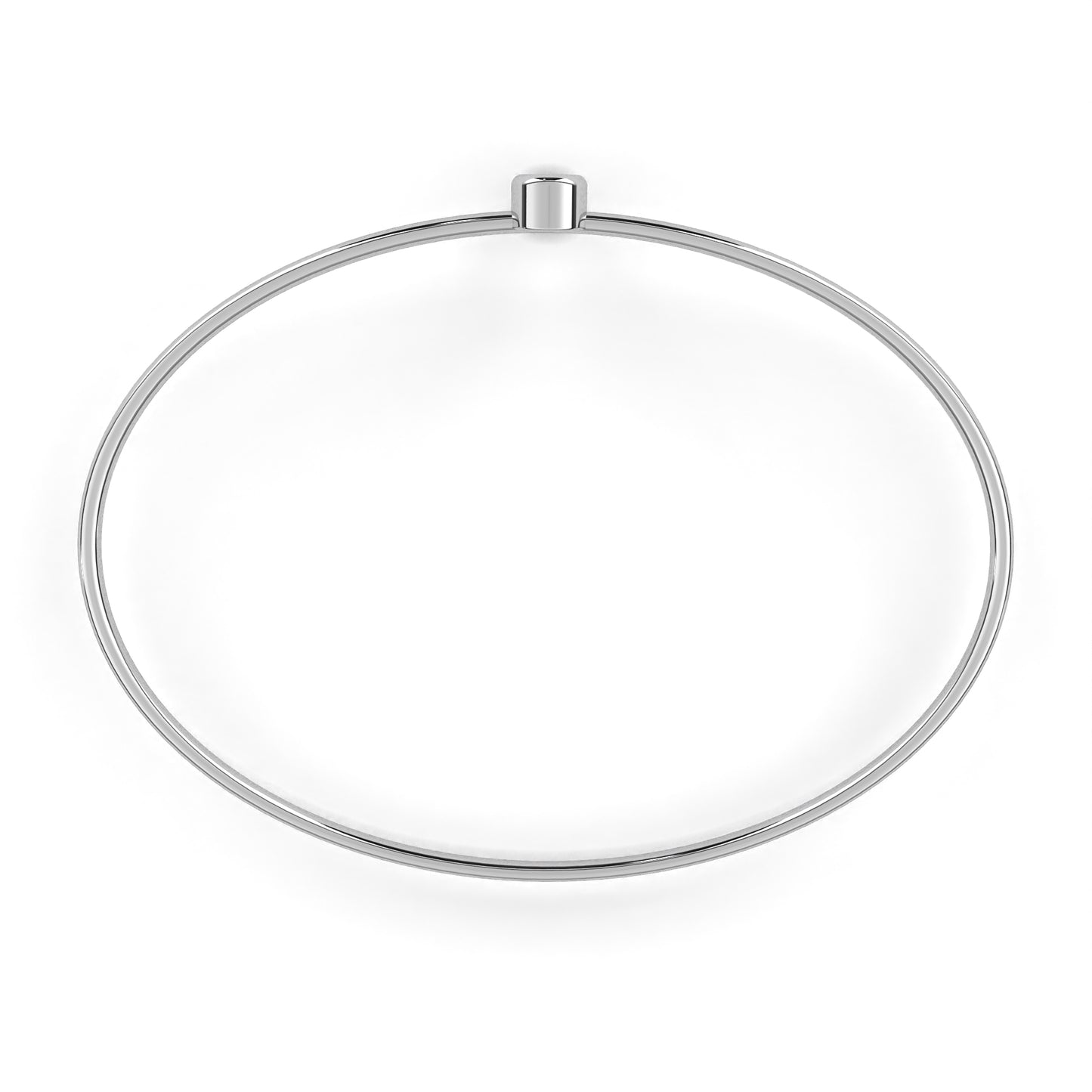 Round Cut Diamond Bezel Set Dainty Solitaire Simple Unique Handmade Bangle Bracelet For Gift