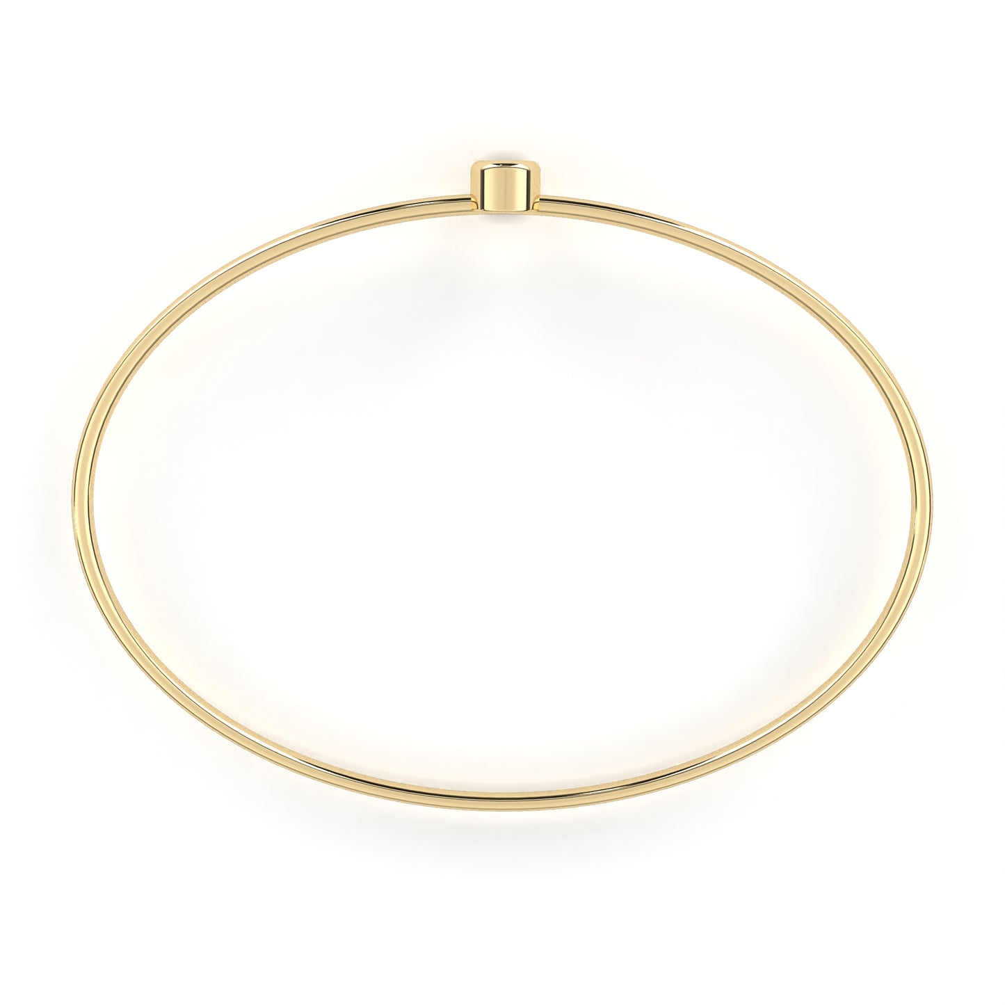 Round Cut Diamond Bezel Set Dainty Solitaire Simple Unique Handmade Bangle Bracelet For Gift