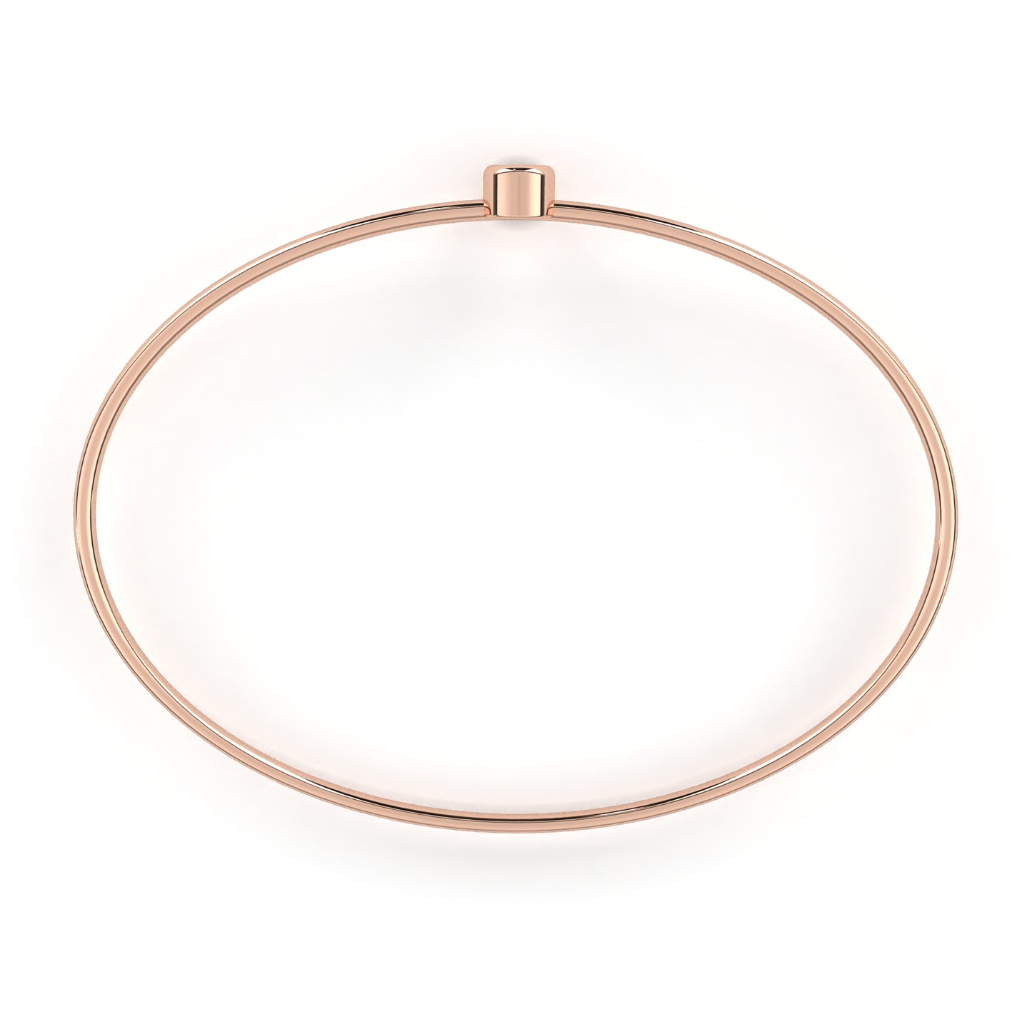 Round Cut Diamond Bezel Set Dainty Solitaire Simple Unique Handmade Bangle Bracelet For Gift
