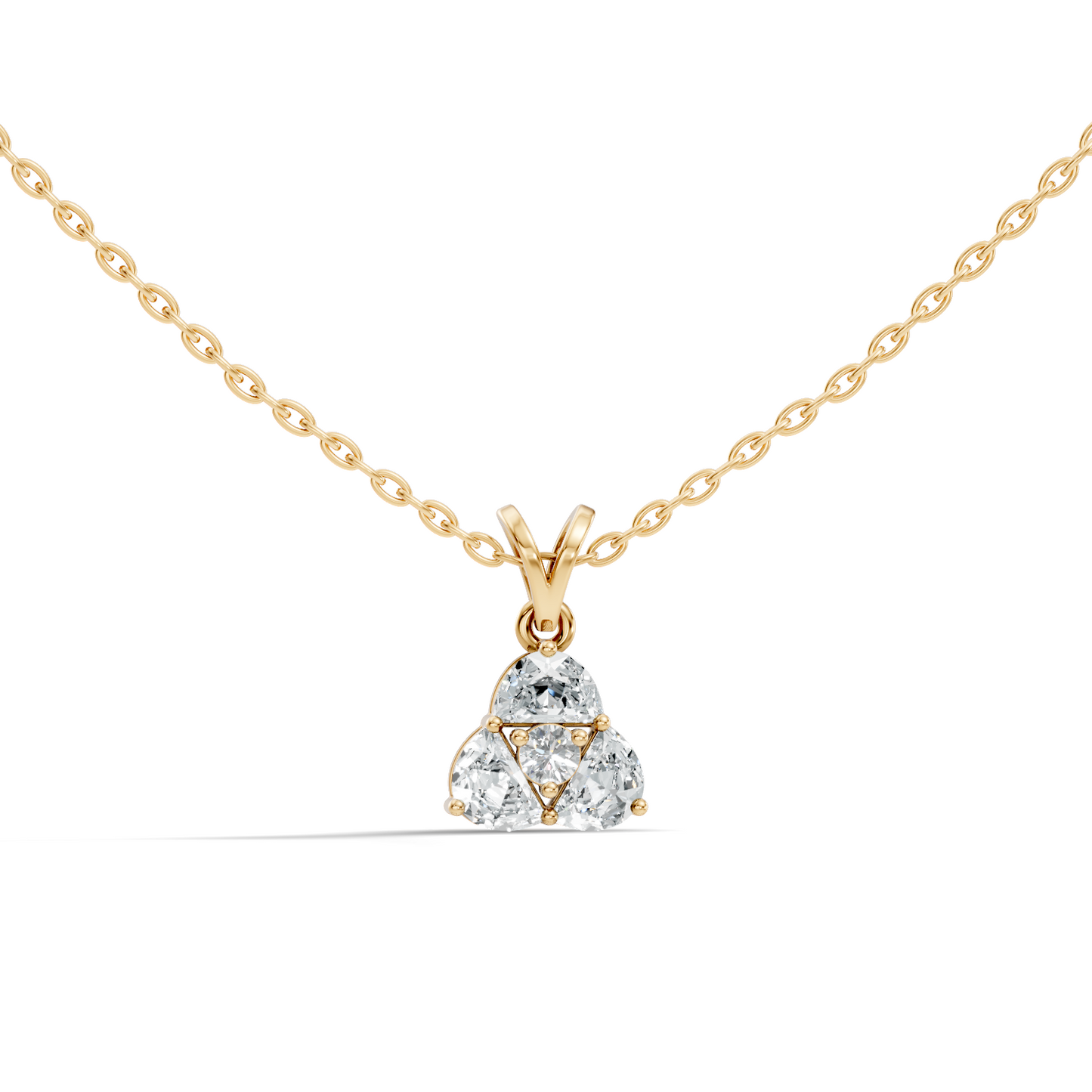 Labgrown Halfmoon Fancy Diamond Sparkling Pendant Round Diamond pendant perfect Anniversary Gift For Her - HIGHCARAT DIAMONDS