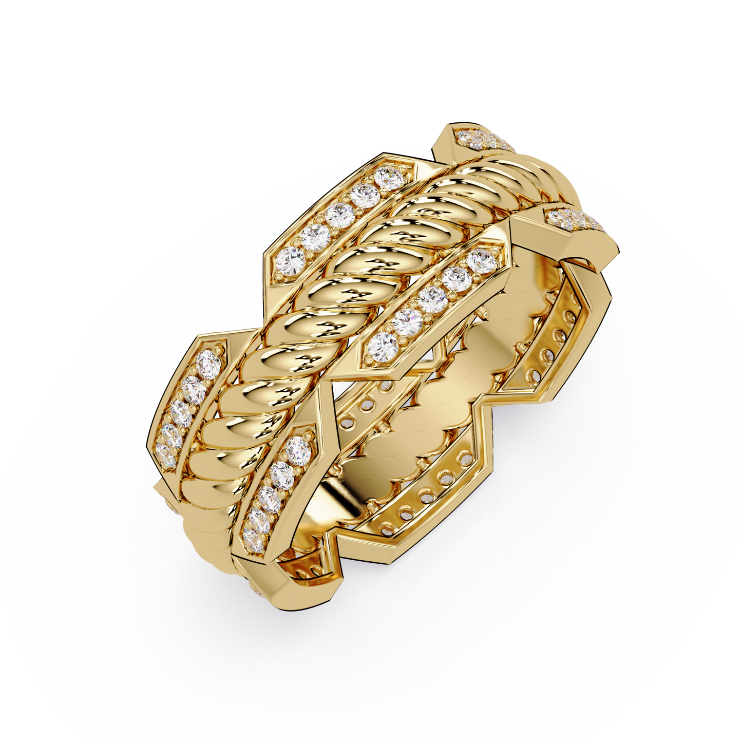 Twisted Rope Lab Grown Diamond Statement Ring - HIGHCARAT DIAMONDS