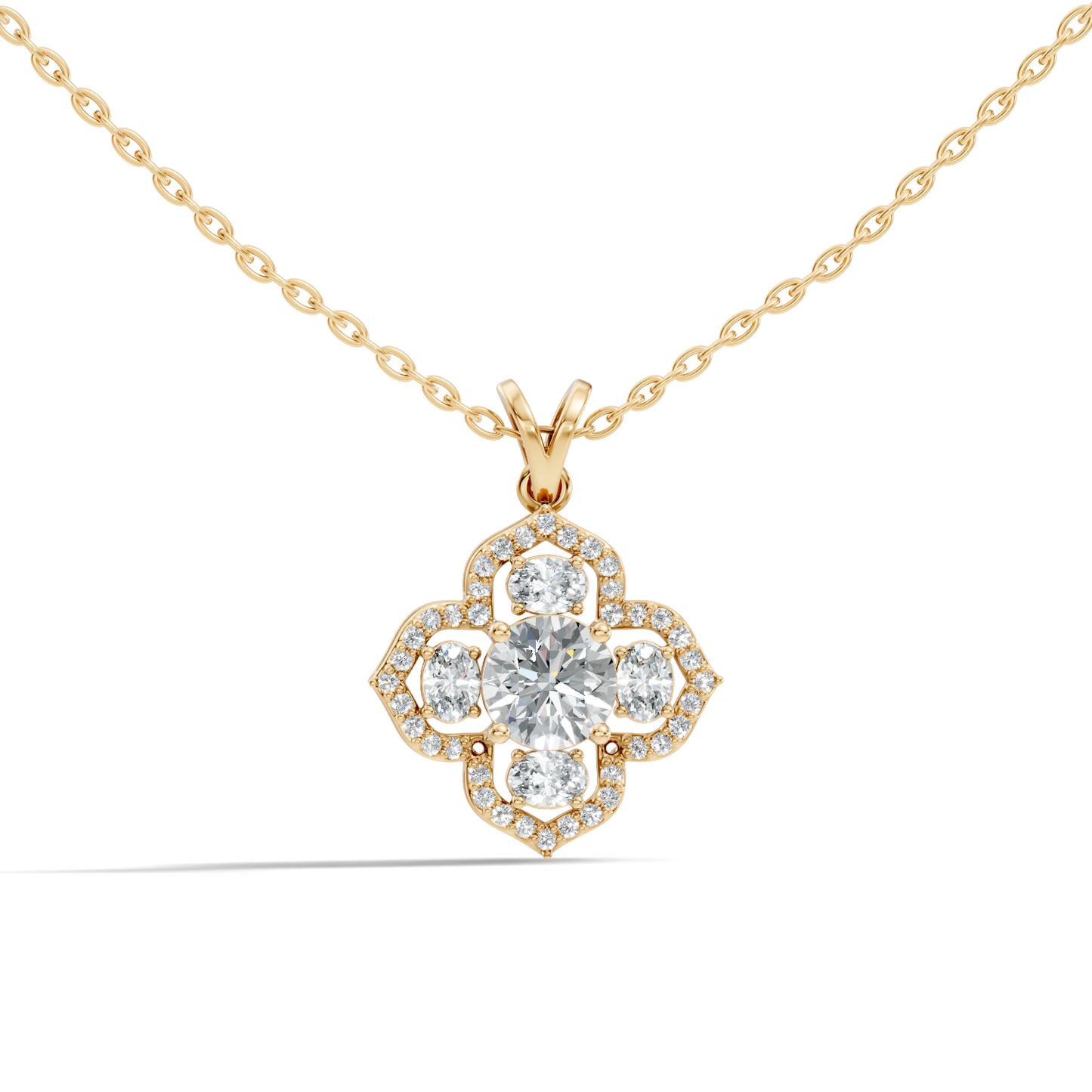 Elegant Round Lab-Grown Diamond Pendant In Colorless White Gold Perfect Gift - HIGHCARAT DIAMONDS