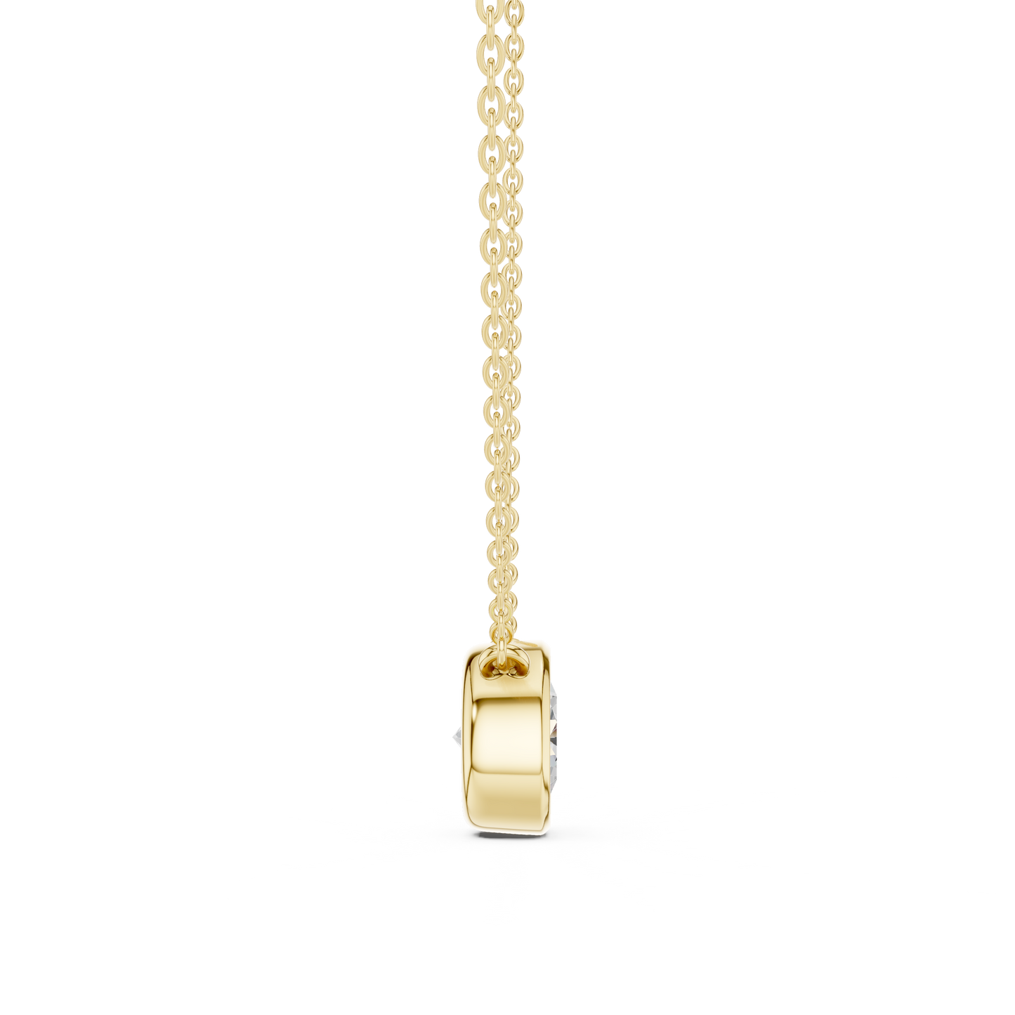 Unique Round Cut Lab Grown Diamond Solitaire Bezel Set Ethical Pendant - HIGHCARAT DIAMONDS