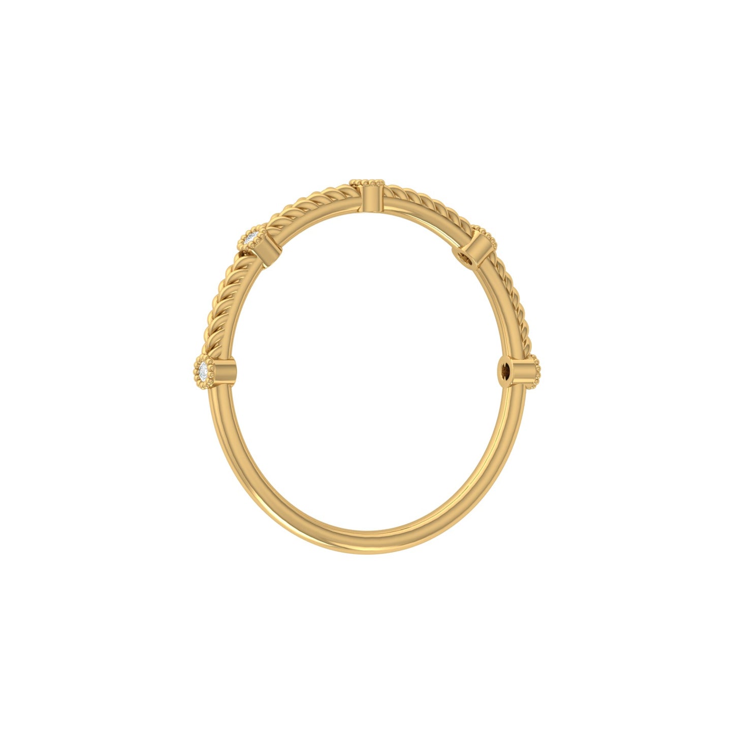 Vintage Art Deco 14 KT Solid Gold Diamond Wedding Band Ring for Women's Timeless Design - HIGHCARAT DIAMONDS