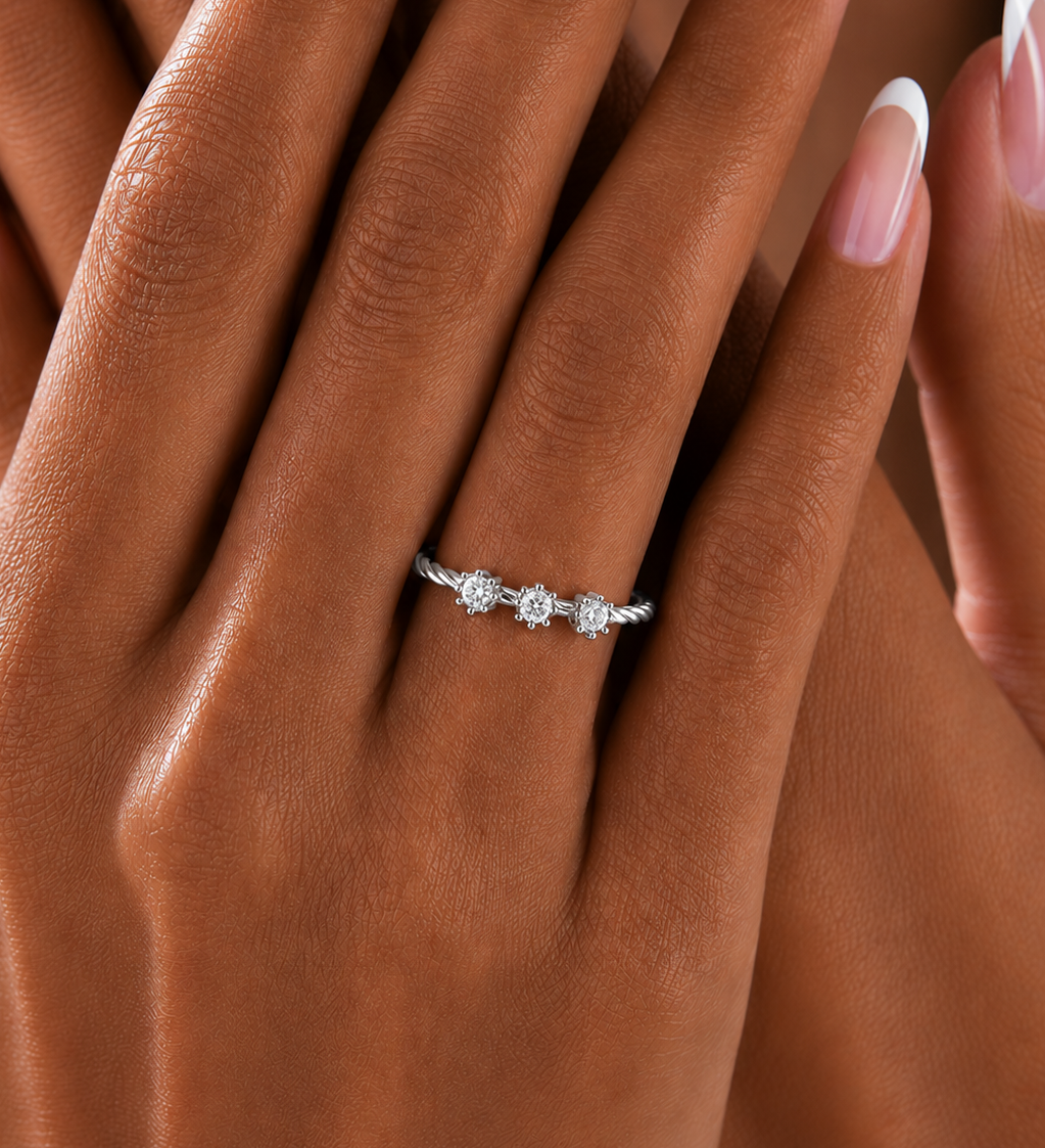 Vintage Inspired Round Labgrown Diamond Wedding Ring Personalized Diamond Ring Gift For Anniversary - HIGHCARAT DIAMONDS