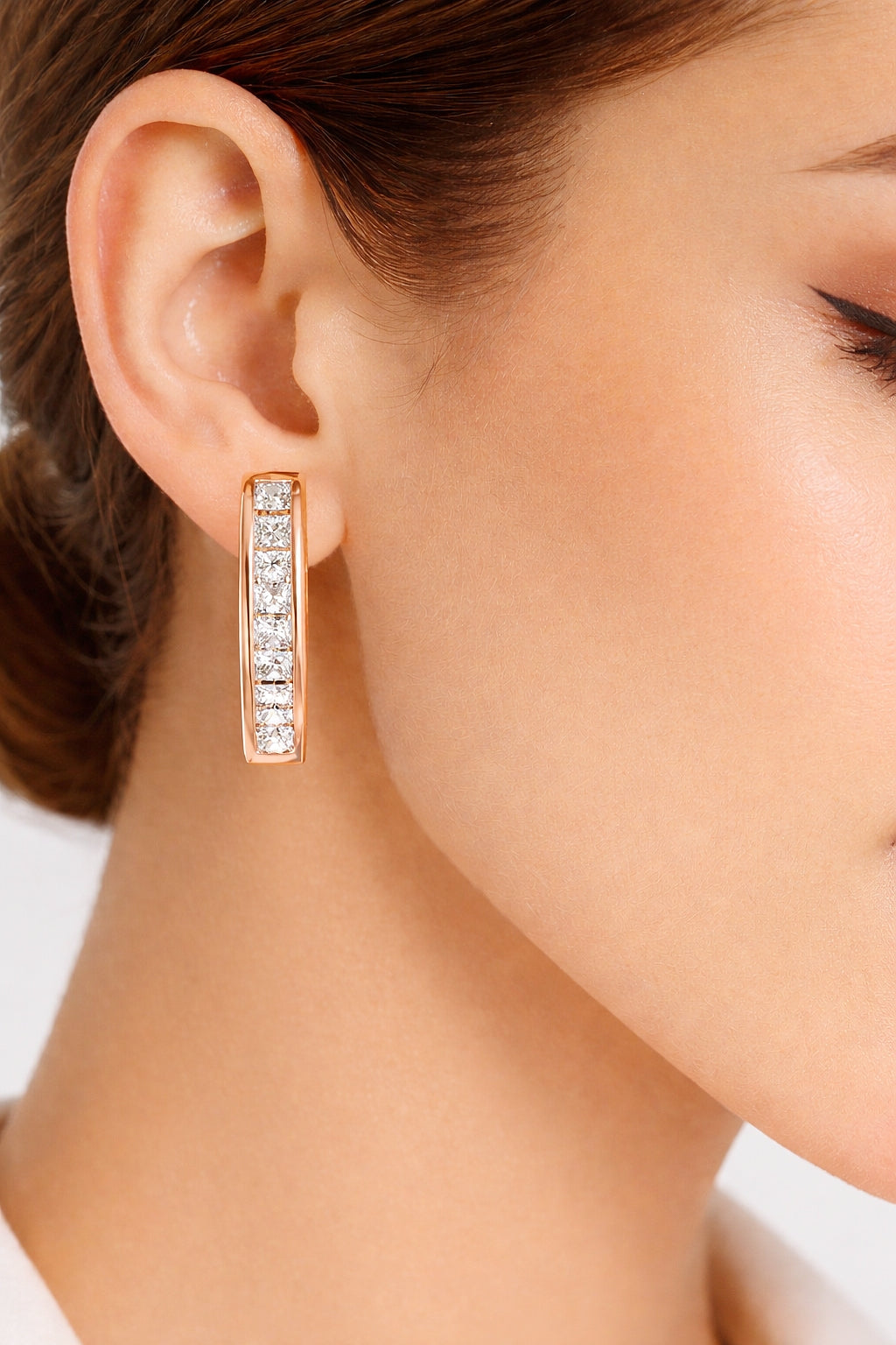 Vintage Princess Cut Top Grade Diamond Elegant Minimalist Stunning Handmade Hoop Party Wear Earring For Her - HIGHCARAT DIAMONDS #wearthelook