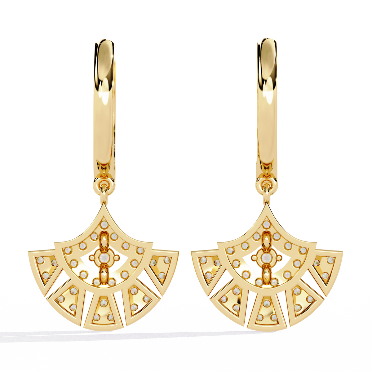 Vintage Round Cut Top Grade Diamond Antique Elegant Classic Handmade Wedding Hoop Earring For Her - HIGHCARAT DIAMONDS