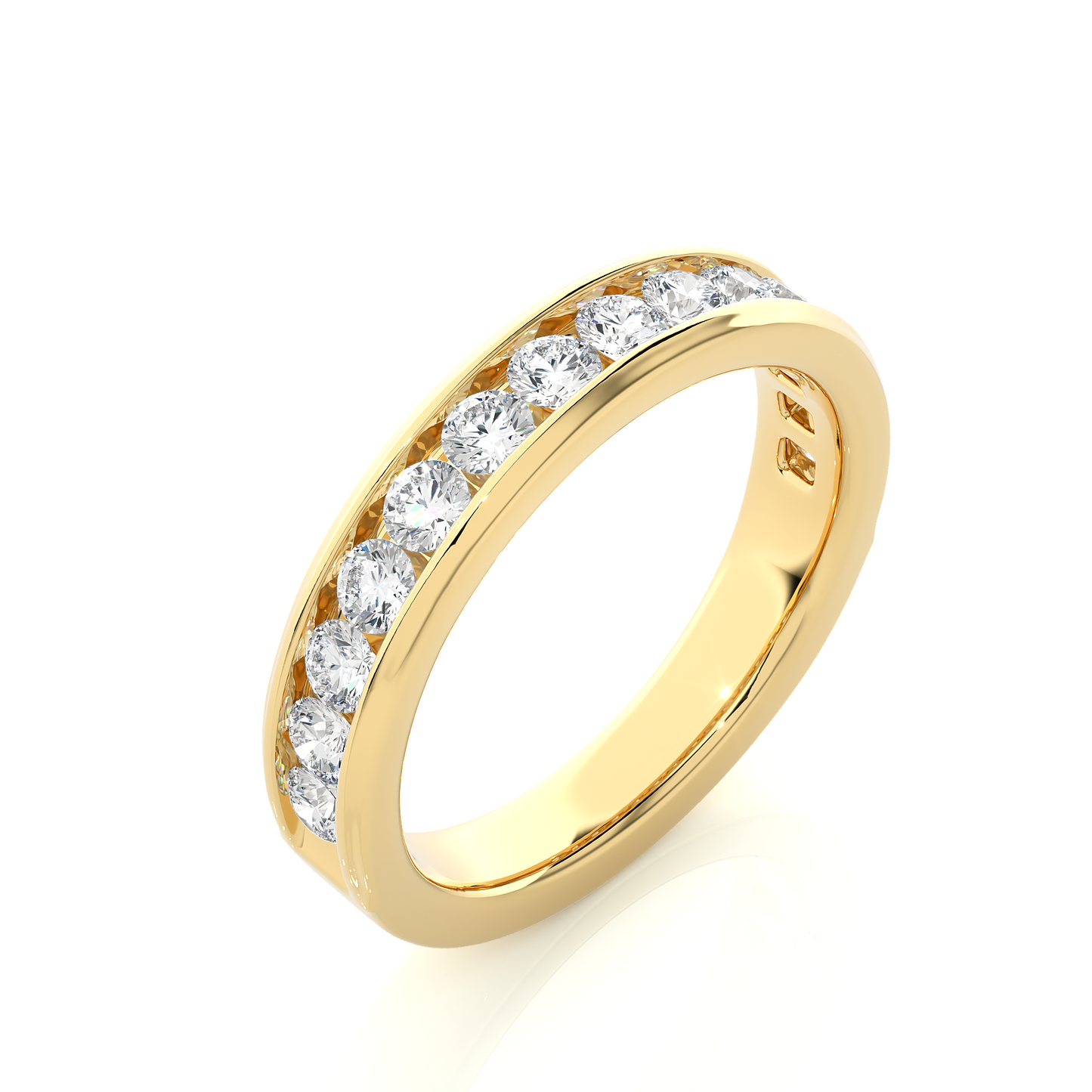 Channel Set Round Diamond Wedding Band Ring Timeless Sparkle For Women's In 14K Solid Gold