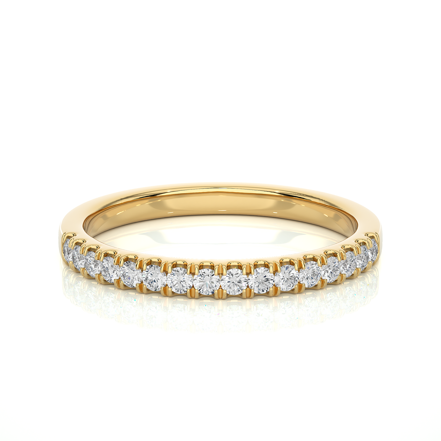 Labgrown Diamond Eternity Band Ring in 14K Solid Gold With Classic U-Prong Setting