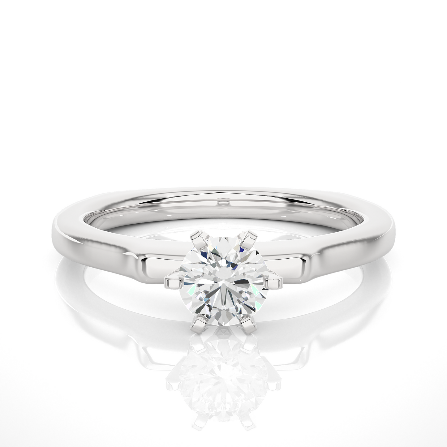 Lab Grown Round Diamond Six Claw Anniversary Ring
