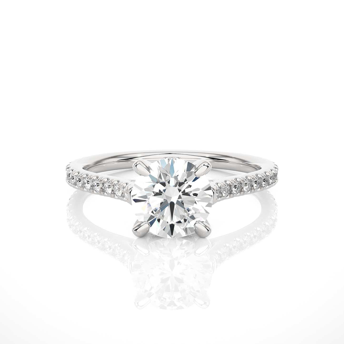 1.58 Carat and 14k,18k,10k option metal is available Round Shaped lab grown diamond proposal Ring
