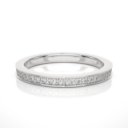 Round Cut Diamond Elegant Channel Set Eternity Wedding Band With Round Labgrown Diamonds