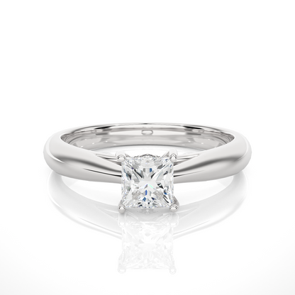 Princess Cut Lab Diamond Prong Set Solitaire Ring
