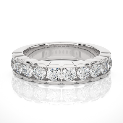 Affordable Round Diamond Half Eternity Wedding Band Ring Elegant Yet Budget Friendly Gift