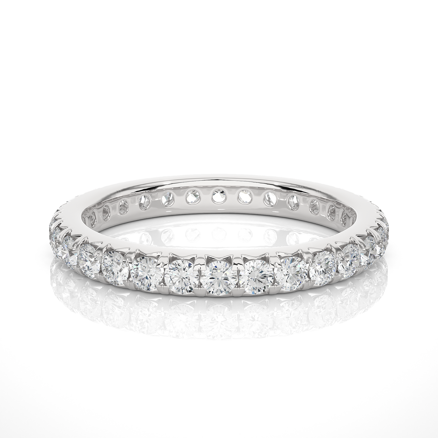 18k Solid Gold Natural or lab grown 1.04 Ct Round Diamond Full Eternity Wedding Band Gift For Her