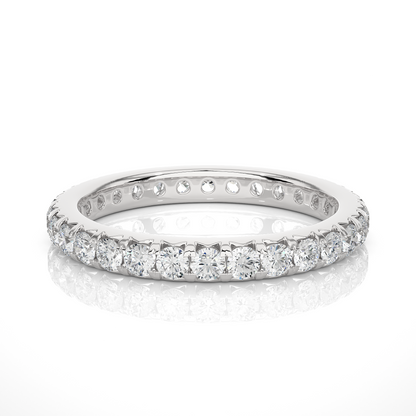 18k Solid Gold Natural or lab grown 1.04 Ct Round Diamond  Full Eternity Wedding Band Gift  For Her