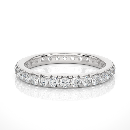 18k Solid Gold Natural or lab grown 1.04 Ct Round Diamond  Full Eternity Wedding Band Gift  For Her