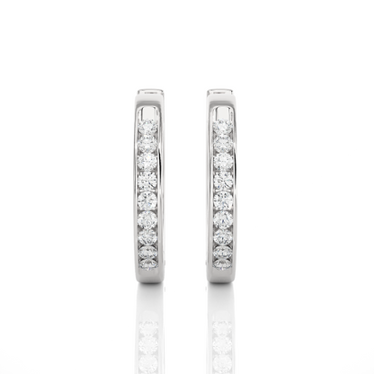 0.52 Carat Diamond Huggie Hoop Earrings For Women's Elegant Everyday Sparkle
