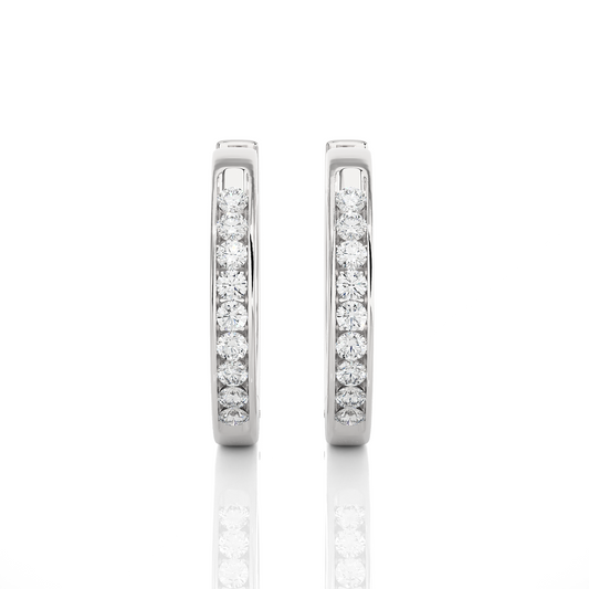0.52 Carat Diamond Huggie Hoop Earrings For Women's Elegant Everyday Sparkle