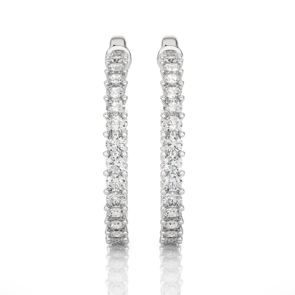 0.92 CT Round Shaped huggie Hoop Labgrown And Natural Diamond Vintage Earrings For Someone Special
