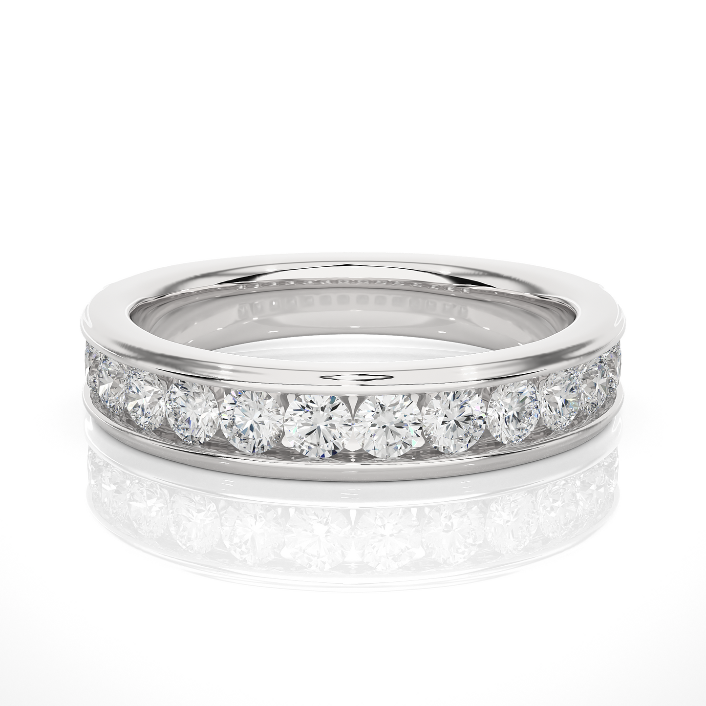 Channel Set Round Diamond Wedding Band Ring Timeless Sparkle For Women's In 14K Solid Gold