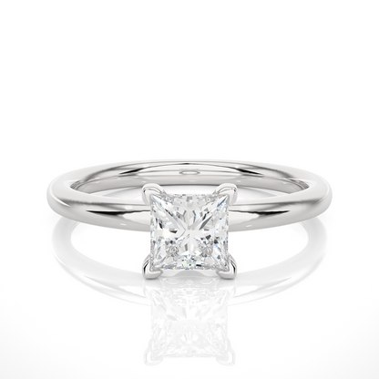 Princess Cut Prong Set Solitaire Ring for Women