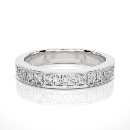 0.49 CT Round Diamond Channel Set Eternity Band Ring Special Anniversary Gift For Women's