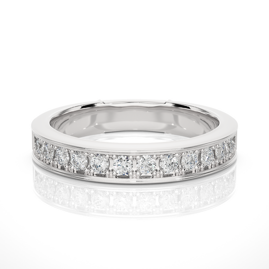 0.49 CT Round Diamond Channel Set Eternity Band Ring Special Anniversary Gift For Women's