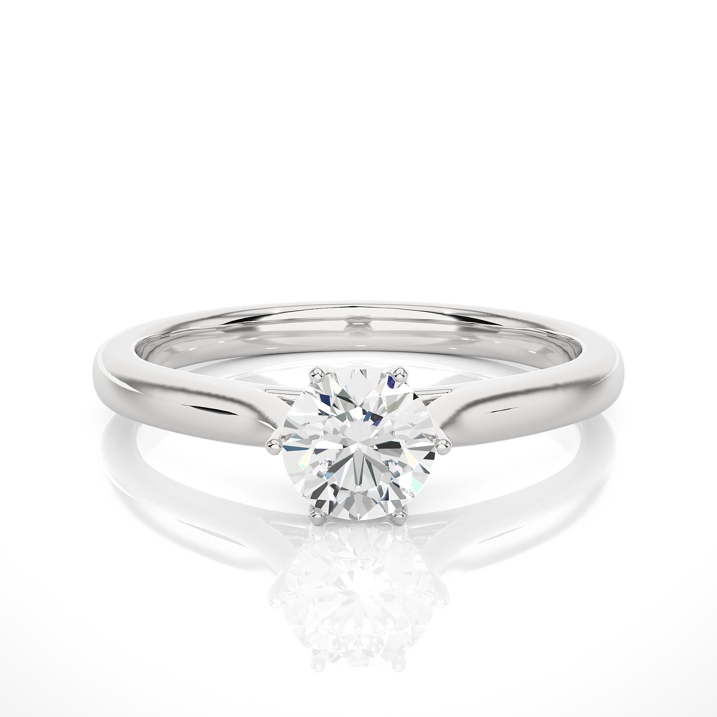 Round Cut Lab Grown Diamond Engagement Ring