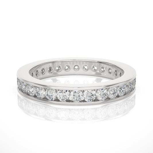 Round 1.20 Ct Lab Grown Diamond Channel Set Full Eternity Band  Stunning and Symbolic Anniversary Jewelry for Her