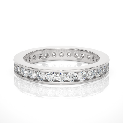 Round 1.20 Ct Lab Grown Diamond Channel Set Full Eternity Band  Stunning and Symbolic Anniversary Jewelry for Her