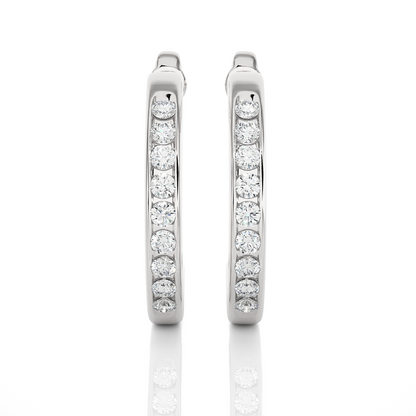 14K Solid Gold Half Hoop Diamond Earrings For Women's Perfect Gift Of Timeless Elegance